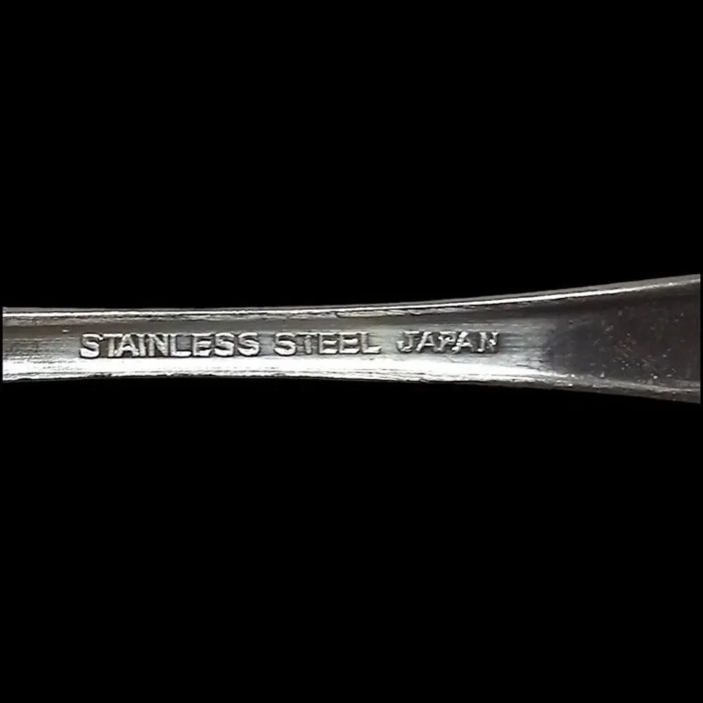 Stamped Stainless Steel Flatware Cocktail Seafood Fork-Japan-Vintage-Set of 9
